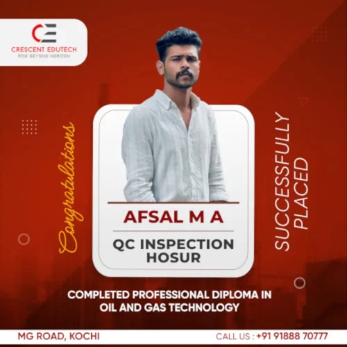 OIil & Gas Professional Diploma placed student